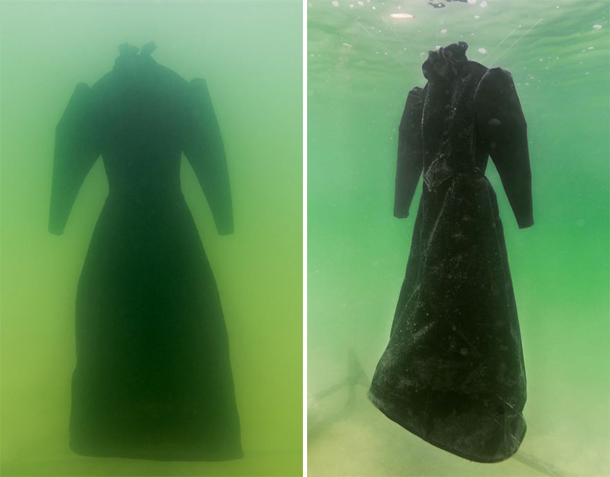 Как черное платье превратилось в соленую скульптуру на дне моря рис 5