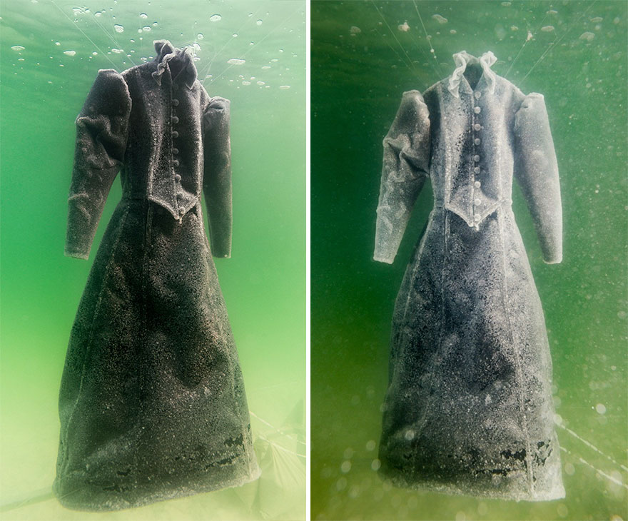 Как черное платье превратилось в соленую скульптуру на дне моря рис 3