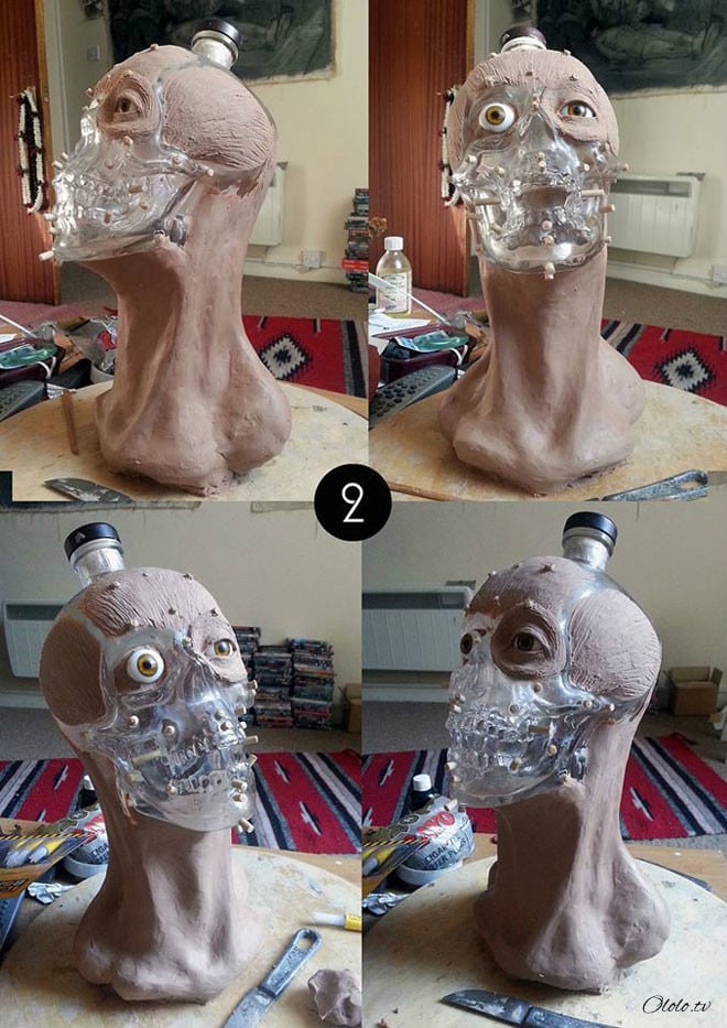 Художник-криминалист купил бутылку водки в виде стеклянного черепа и восстановил её лицо рис 2