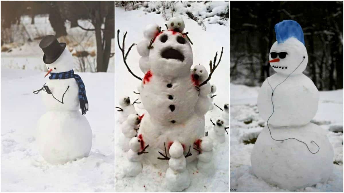 16 самых забавных и безумных снеговиков
