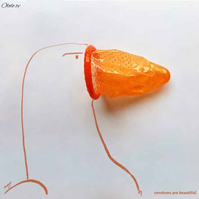 Индийский художник использует в своих рисунках презервативы рис 10