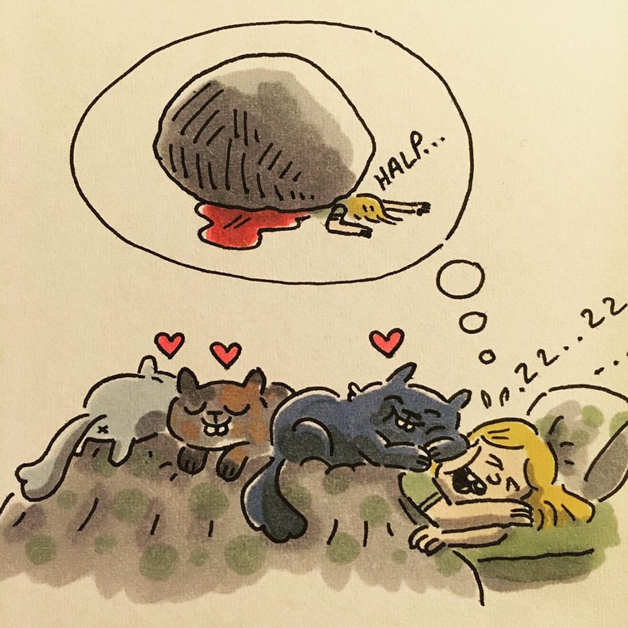 19 иллюстраций о жизни с котом, как она есть