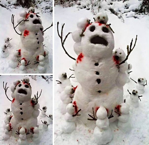 Фотоподборка самых красивых и будоражащих сознание снеговиков. рис 49