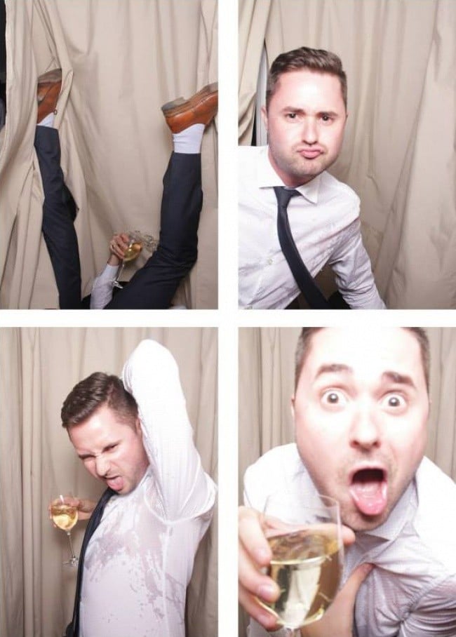 Свадебное фото - пьяный парень