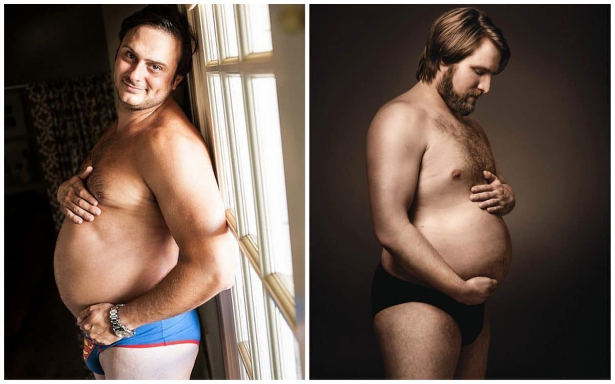 15+ мужчин пародируют беременных женщин в фотосессии с пивным животом!
