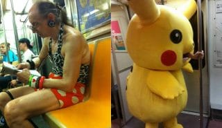 13 самых странных пассажиров, запечатленных в метро:)
