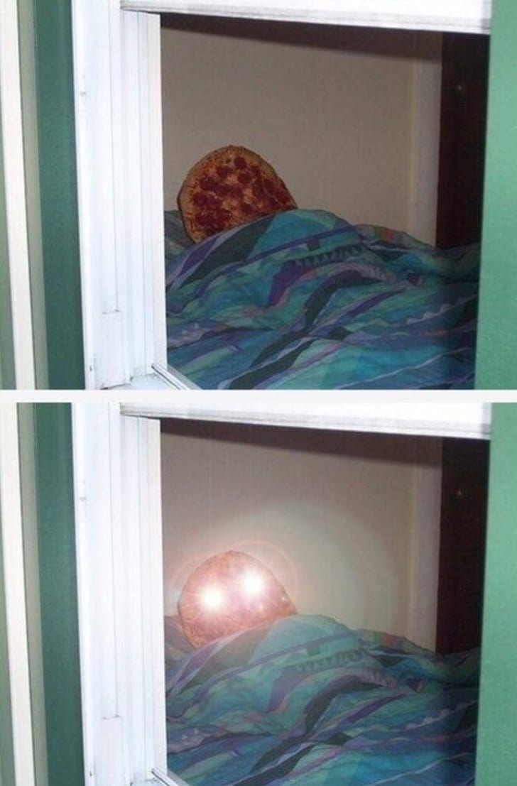 пицца в кровати
