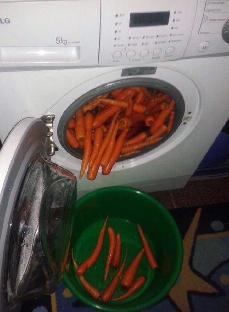 морковка в стиральной машине