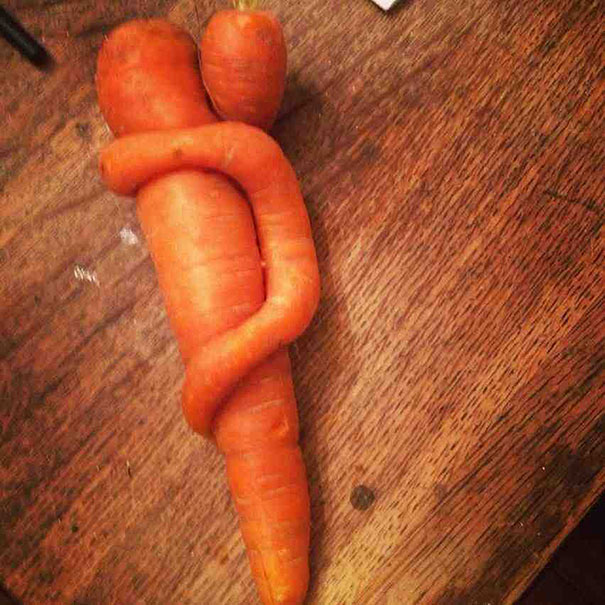 две морковки в виде мамы и ребёнка