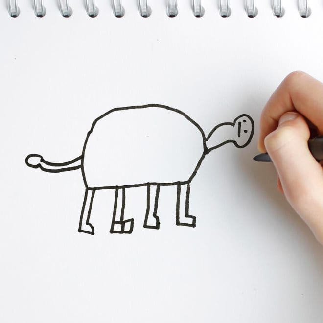 детский рисунок коровы