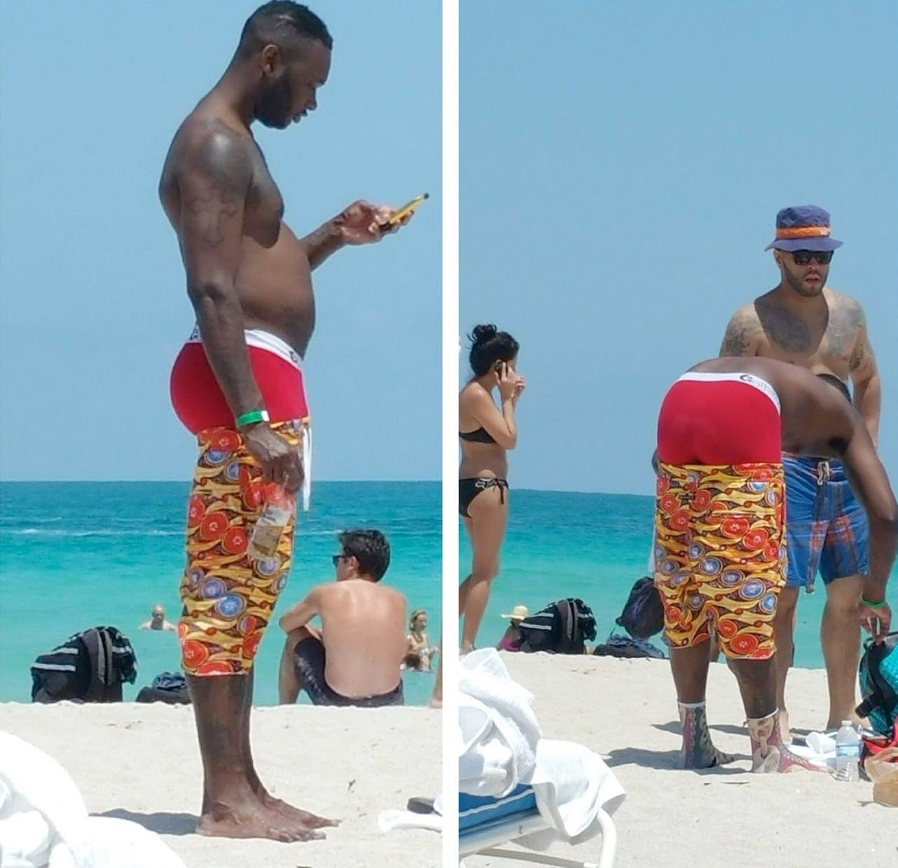 чернокожий парень на пляже