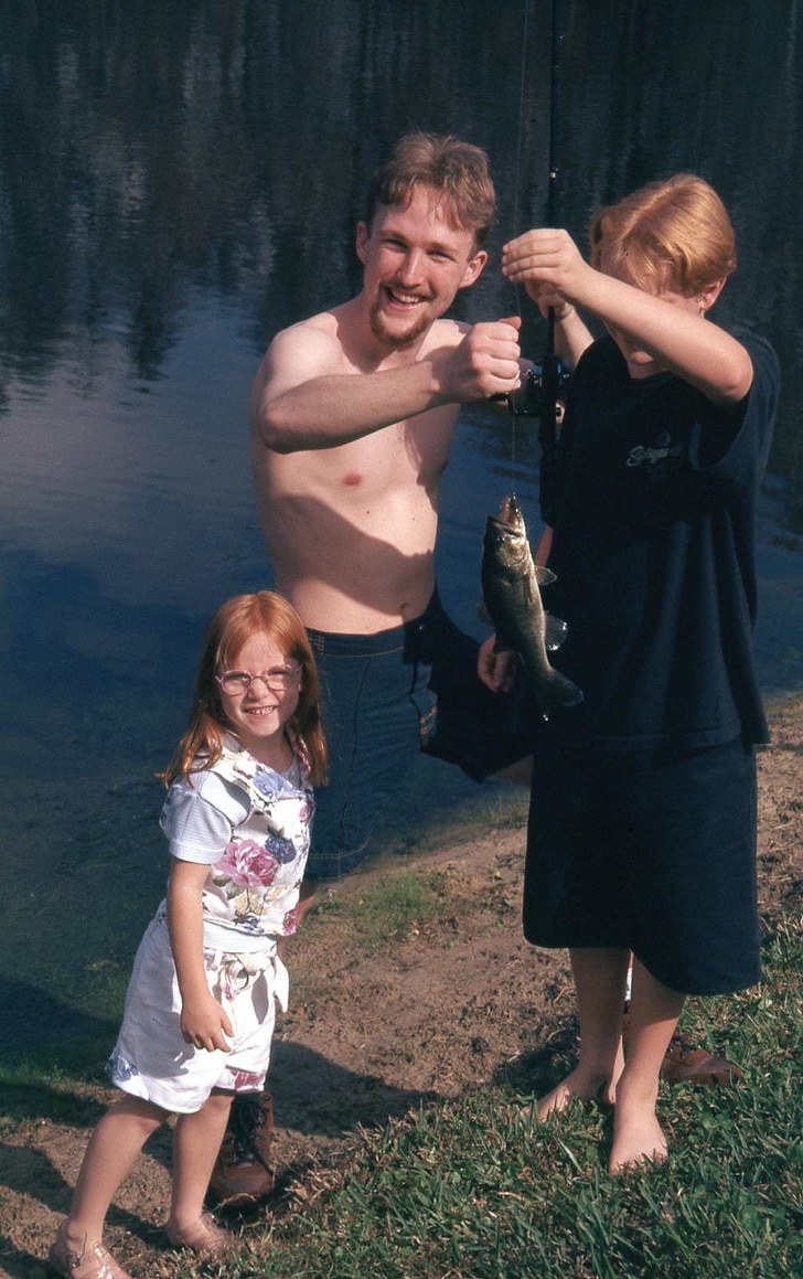 семья на рыбалке