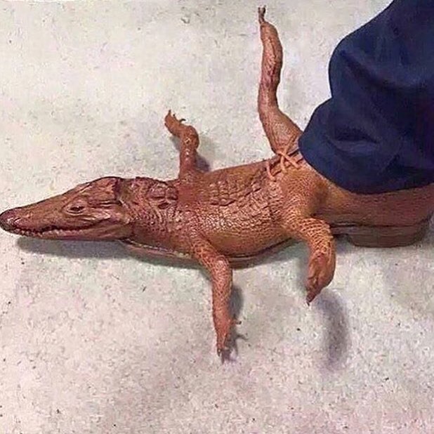 обувь с крокодилом на носке