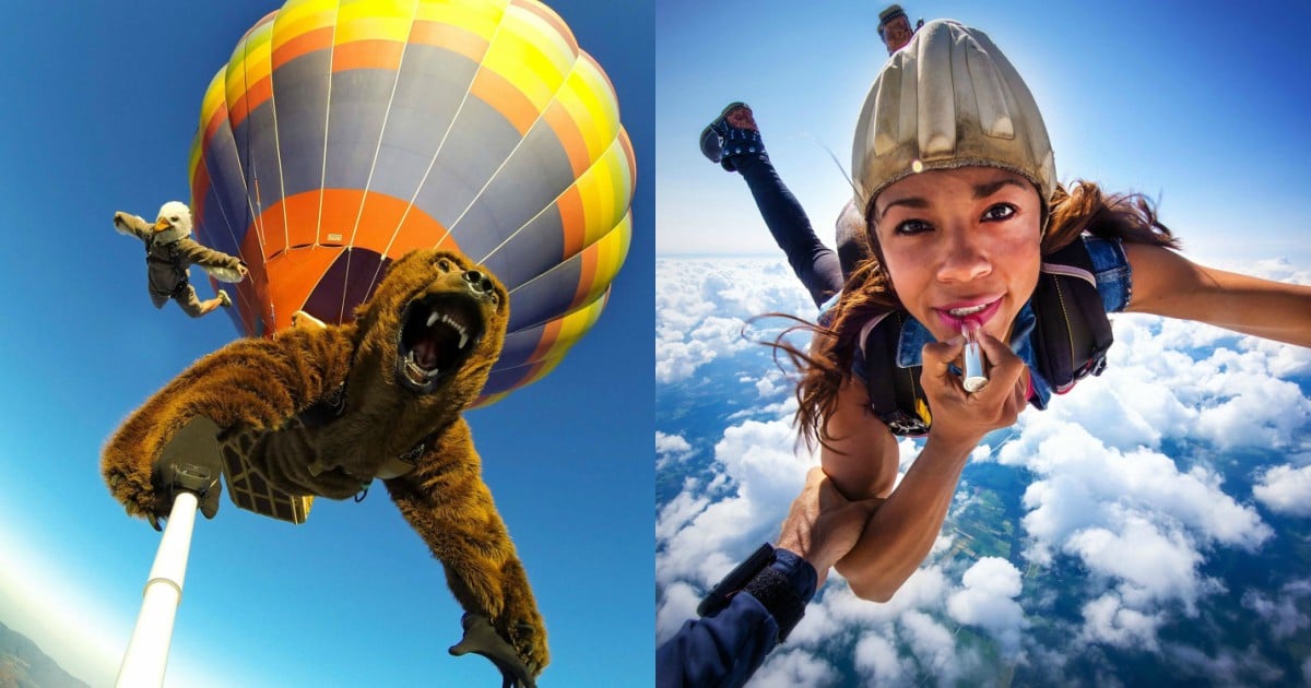 Смешные фото, сделанные во время прыжков с парашютом Ололо -