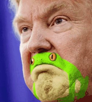 дональд трамп с жабой на подбородке рис 2