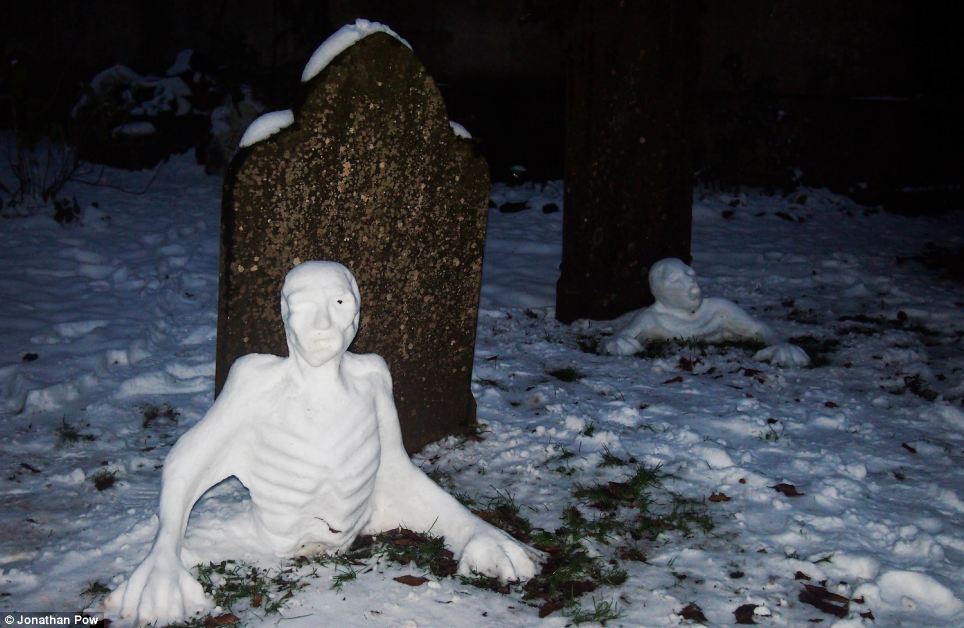 снеговики у могил