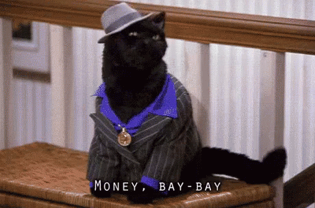 черный кот в шляпе и пиджаке