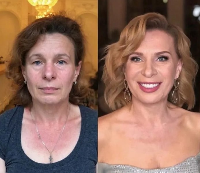 женщина до и после