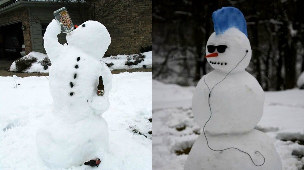 Креативный Снеговик своими руками из снега