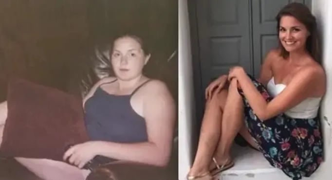 девушка до и после