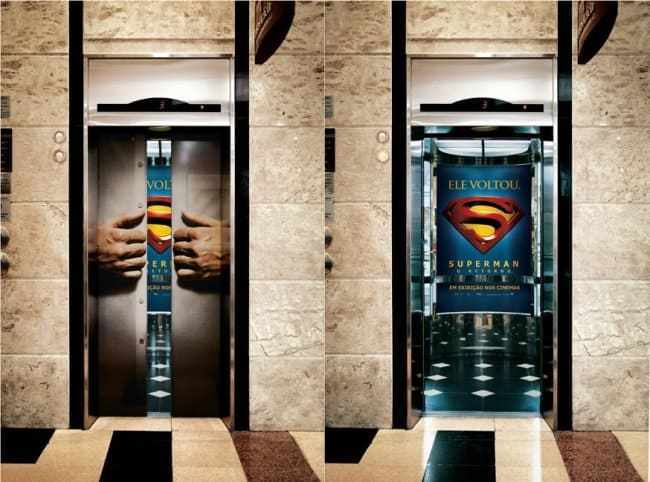 лифт с логотипом супермена