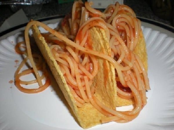 спагетти в лаваше