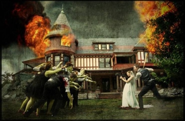 зомби и жених с невестой