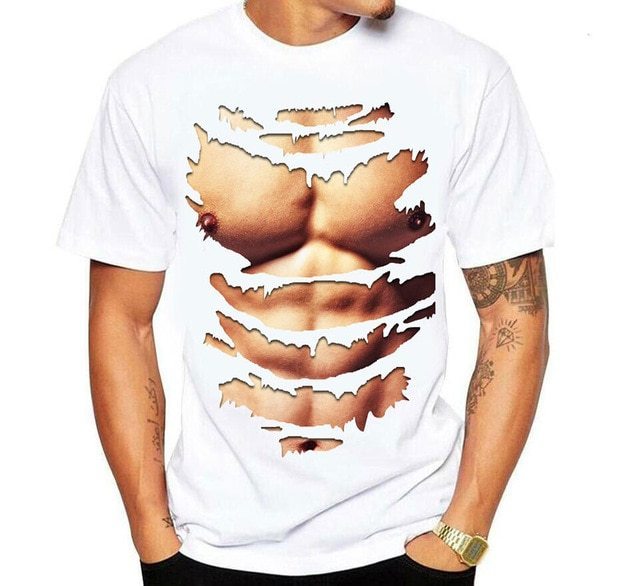 футболка с принтом мужского тела