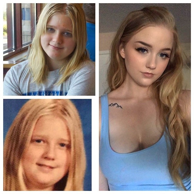 блондинка до и после