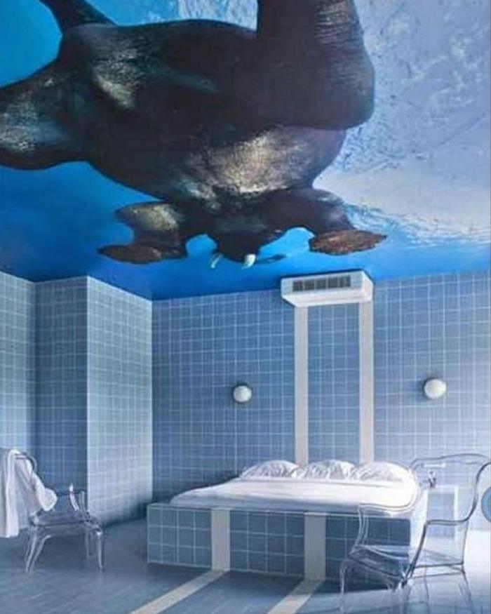 комната в голубых тонах