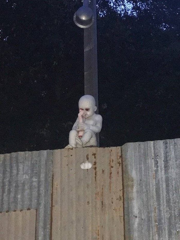 кукла на заборе