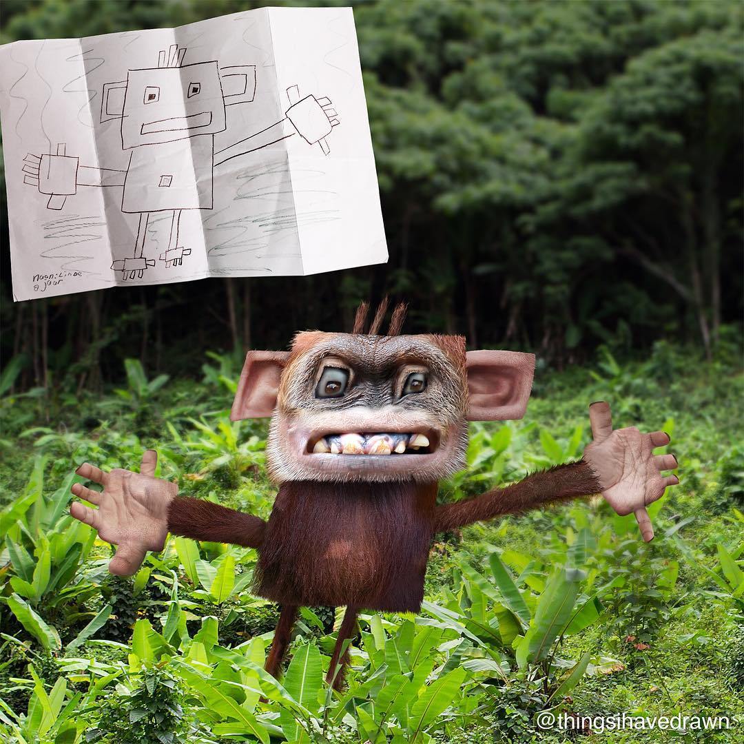 рисунок обезьяны