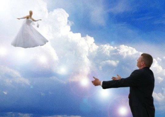 невеста спускается с неба к жениху