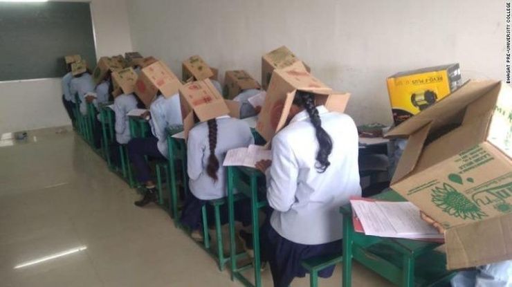 Скворечник на голове как способ борьбы со списыванием на экзамене ❘ фото Приколы,ekabu,ru,фото