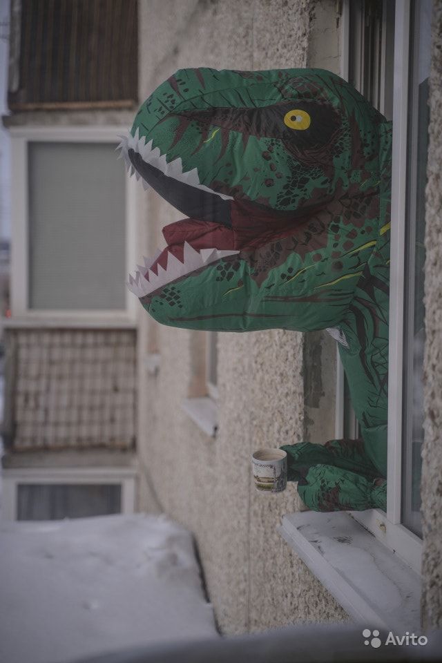 На объявление об аренде квартиры добавили динозавра, и интерьеры с ним — совсем другое дело! ❘ фото Приколы,ekabu,ru,реклама,фото,юмор