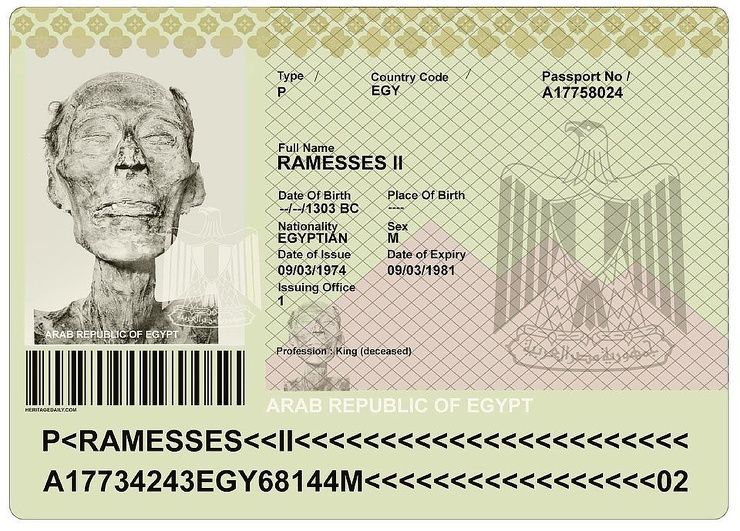 Мумии Рамзеса II выдали Египетский паспорт