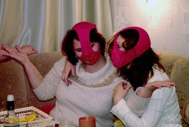 Девушки в масках  Приколы,kaifolog,ru,девушка,женщины,маски