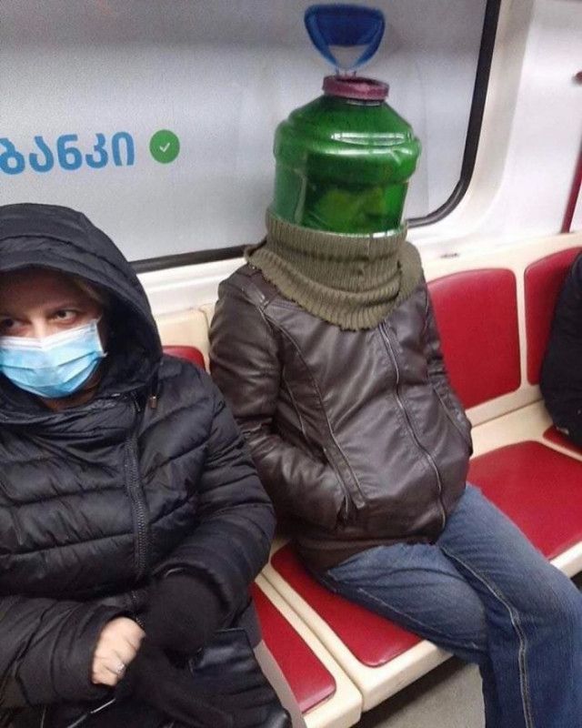 Ржачные маски пассажиров метро Приколы,myprikol,com,метро